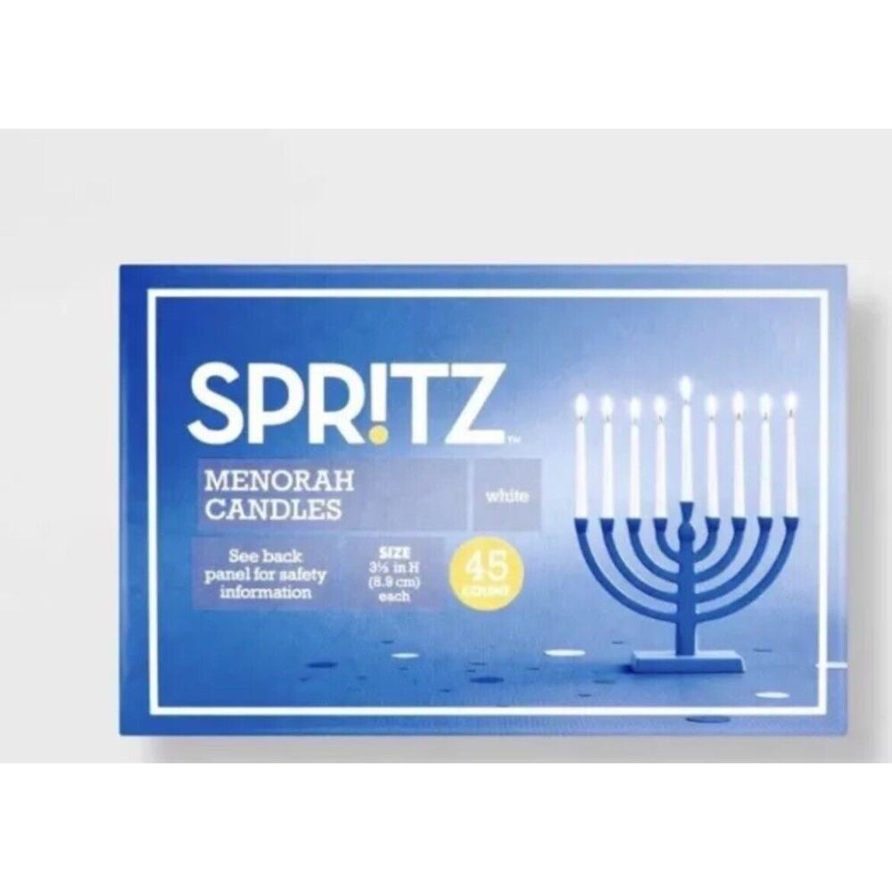 45ct White Hanukkah Menorah Small Candles 3 1/2" H Festival of Lights